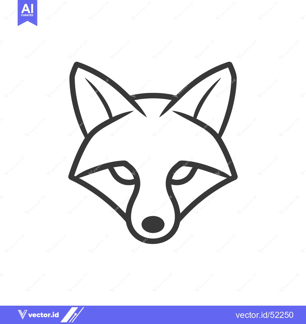 Premium Vector dari Line Art Illustration of a Fox's Face