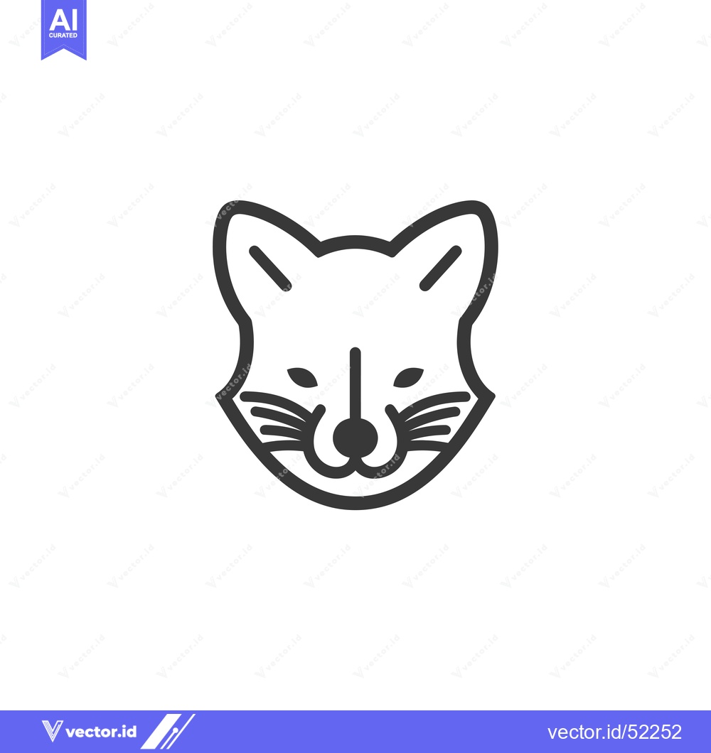 Premium Vector dari Line Art Illustration of a Fox's Head