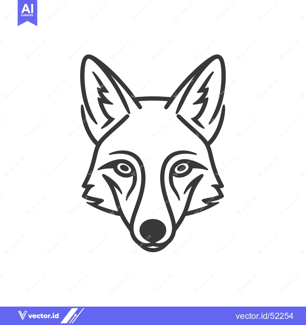 Premium Vector dari Line Art Illustration of a Fox's Head