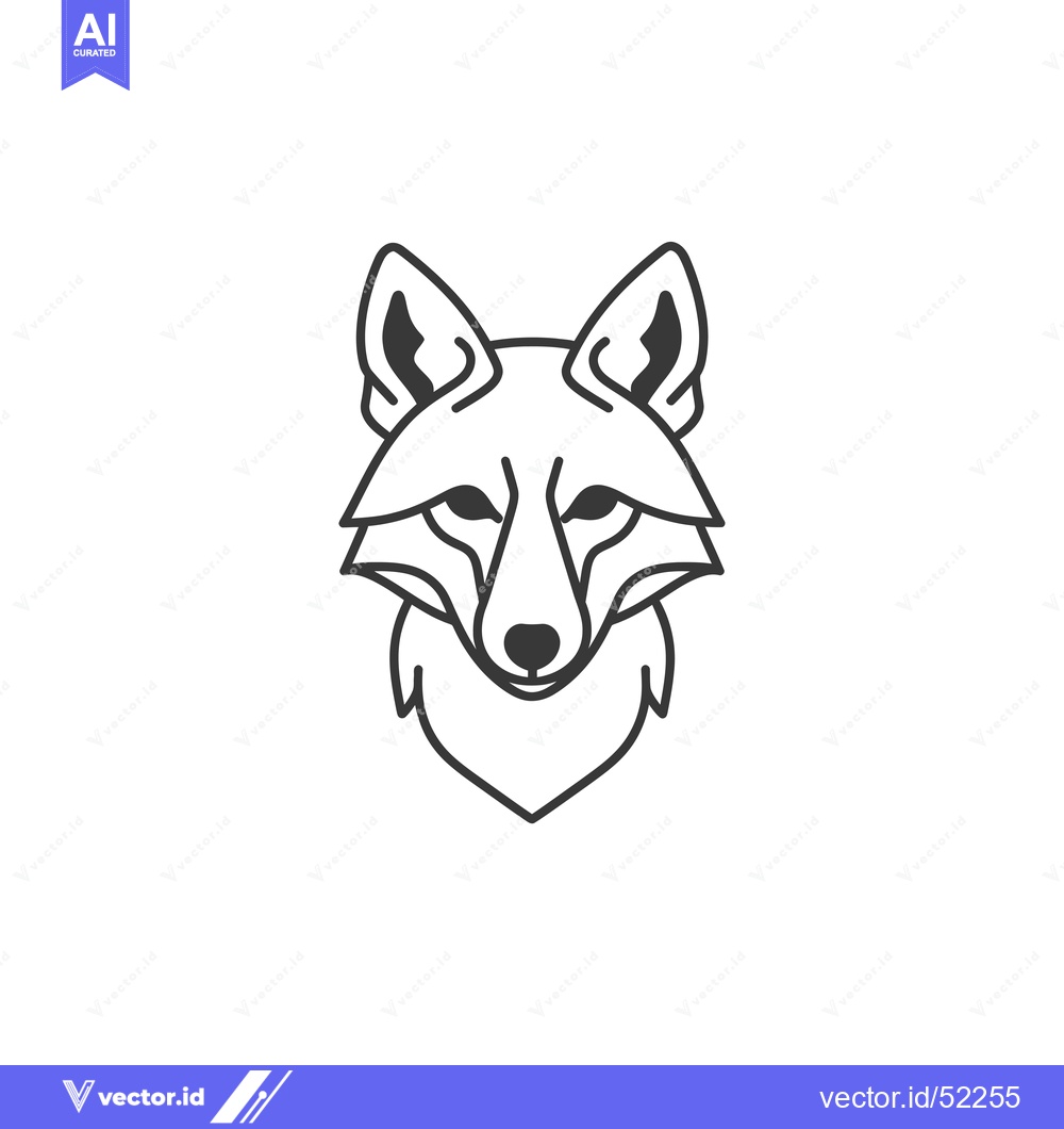 Premium Vector dari Line Art Illustration of a Fox's Head