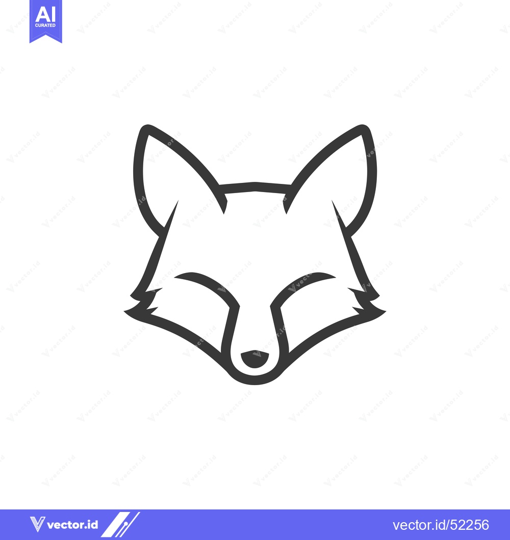 Premium Vector dari Line Art Illustration of a Fox's Head
