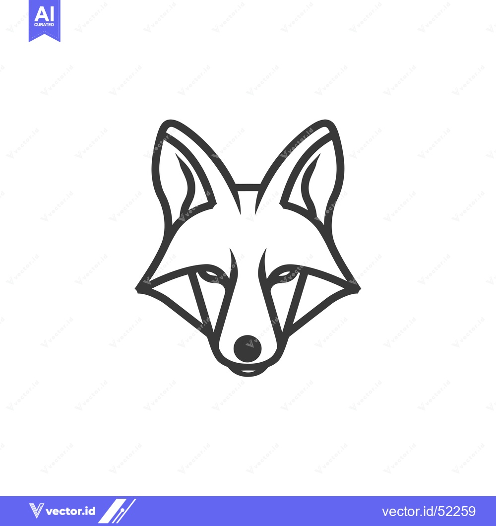 Premium Vector dari Line Art Illustration of a Fox's Head