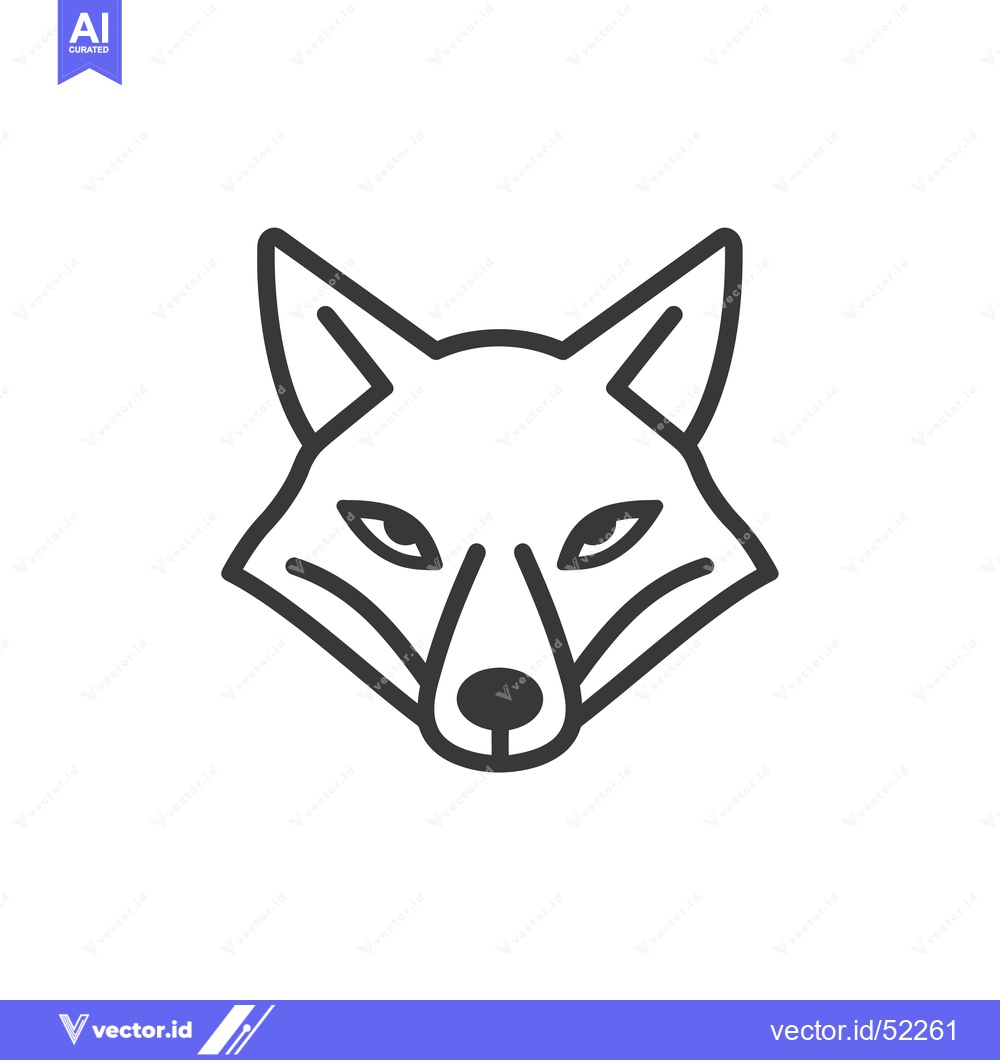 Premium Vector dari Line Art Illustration of a Fox's Head