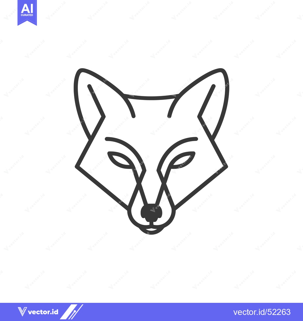 Premium Vector dari Line Art Illustration of a Fox's Head