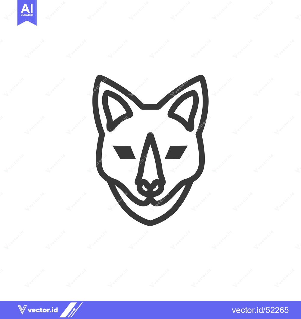 Premium Vector of Line Art Illustration of a Fox's Head