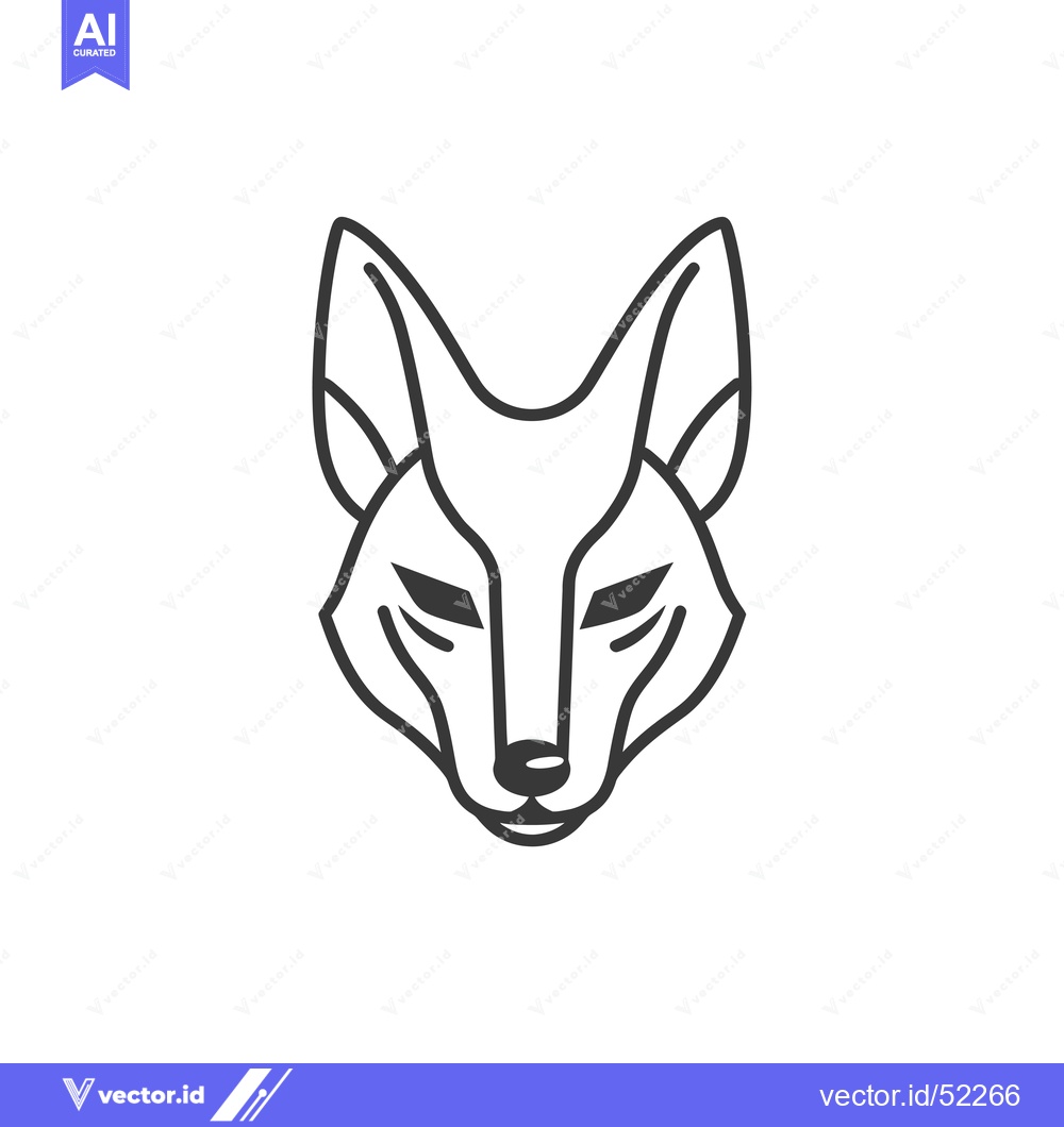 Premium Vector dari Line art illustration of a fox's head
