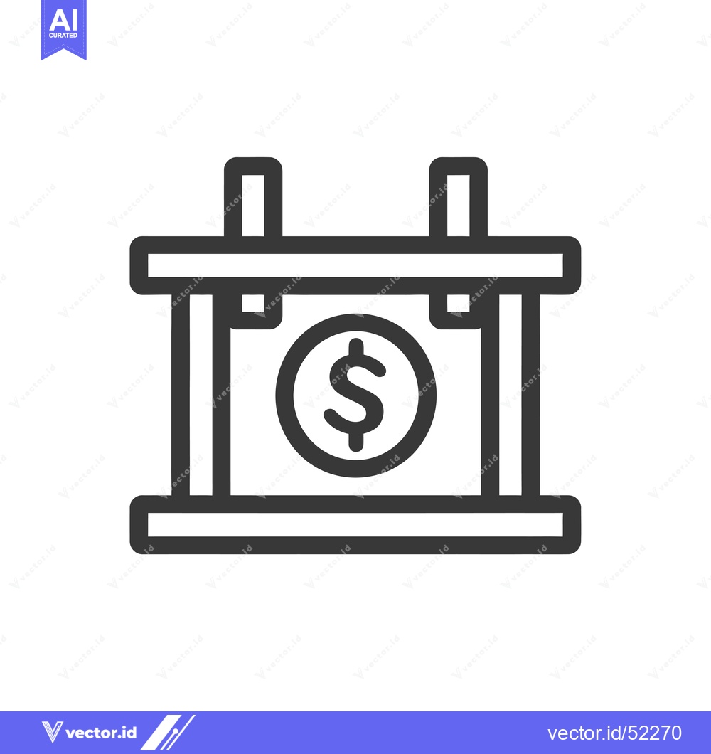Premium Vector dari Line art illustration of a framed dollar sign