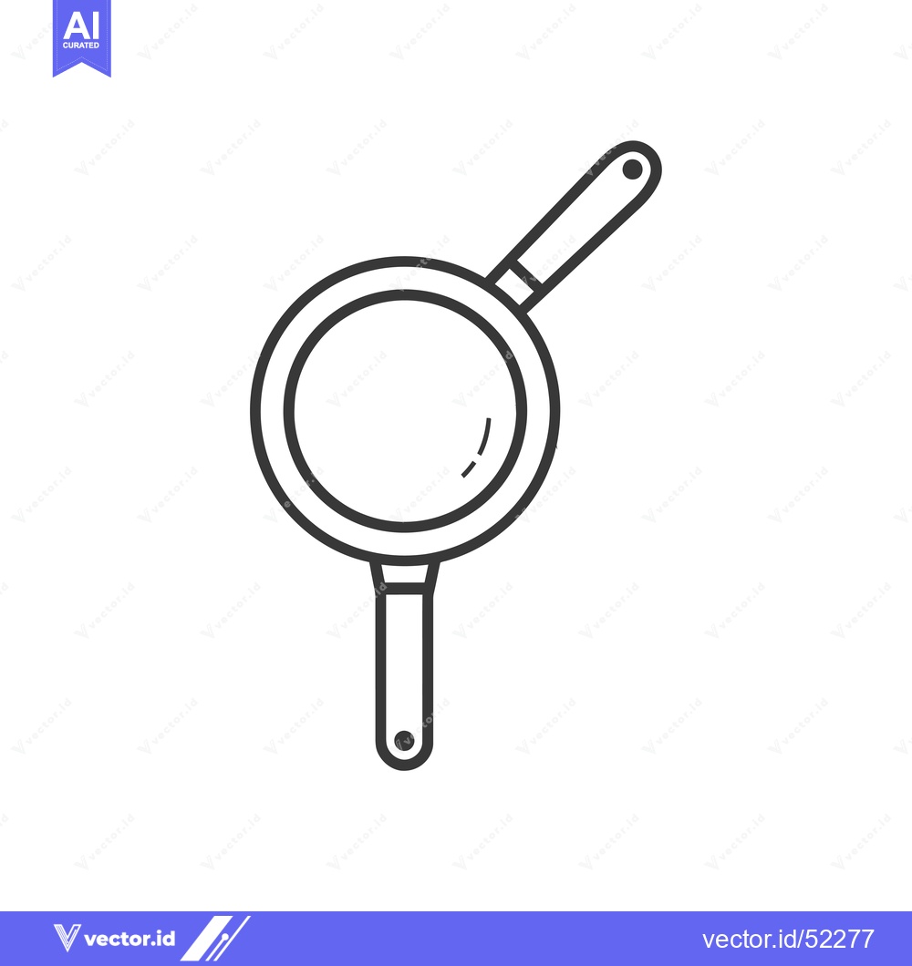 Premium Vector dari Line art illustration of a frying pan