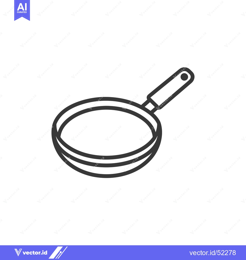 Premium Vector dari Line art illustration of a frying pan