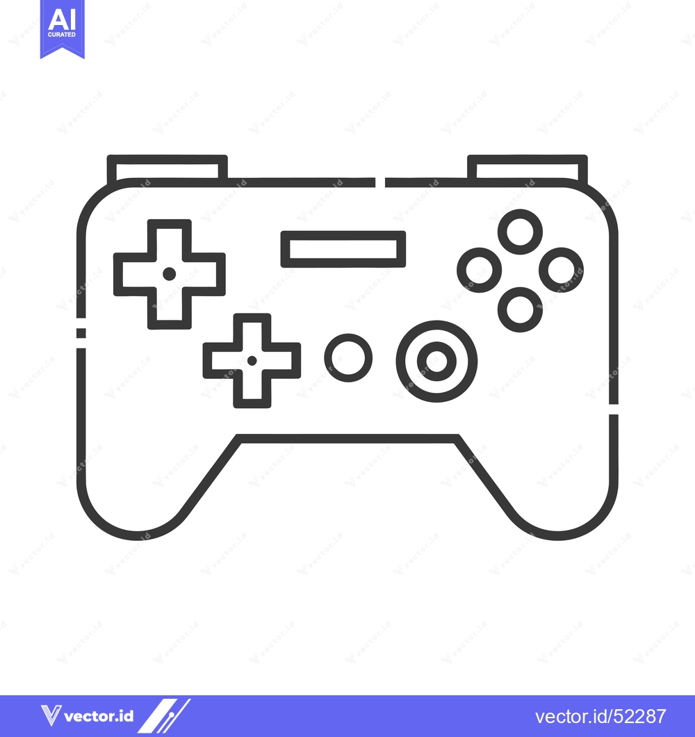 Premium Vector dari Line Art Illustration of a Gaming Controller