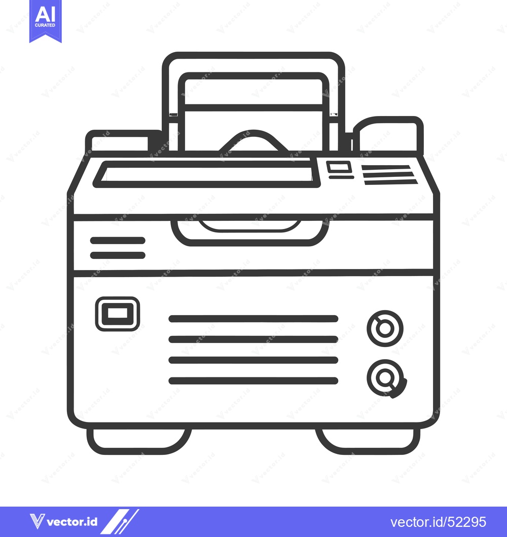 Premium Vector dari Line art illustration of a generator with a handle
