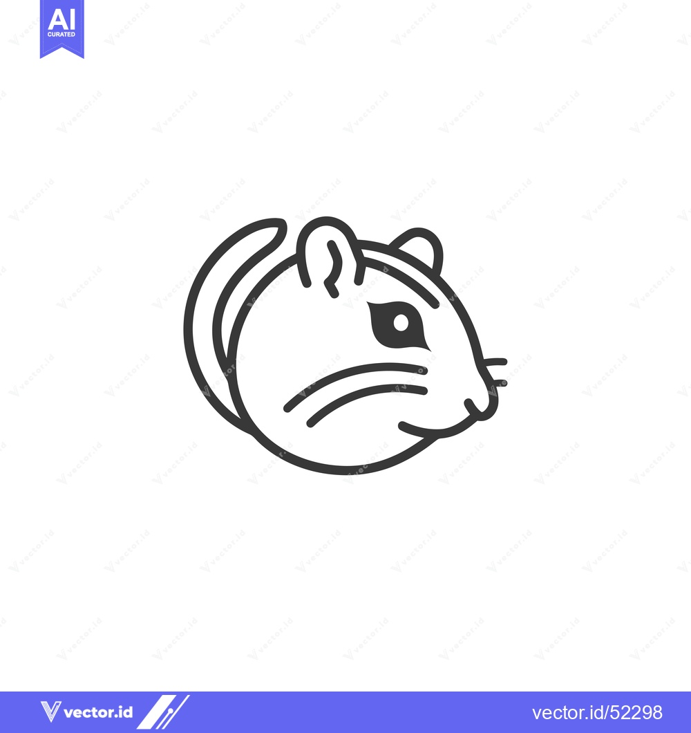 Premium Vector dari Line art illustration of a gerbil's head