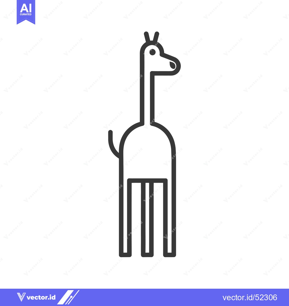 Premium Vector of Line art illustration of a giraffe
