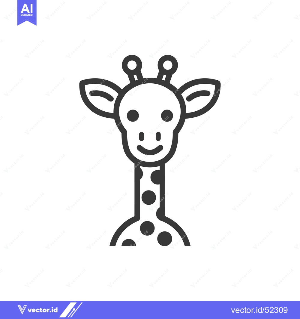 Premium Vector dari Line Art Illustration of a Giraffe's Head and Neck