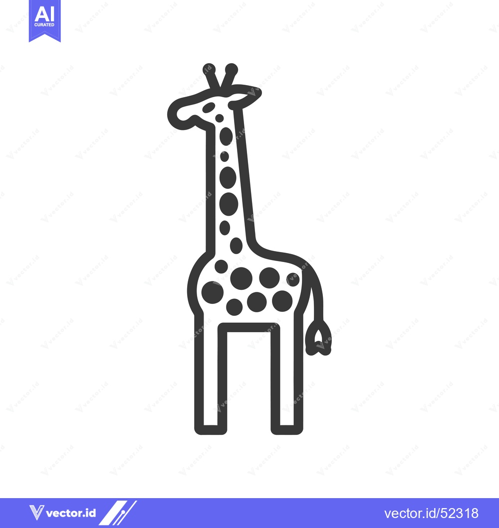 Premium Vector dari Line Art Illustration of a Giraffe with Spots