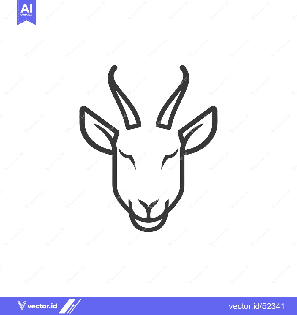 Premium Vector dari Line Art Illustration of a Goat's Head