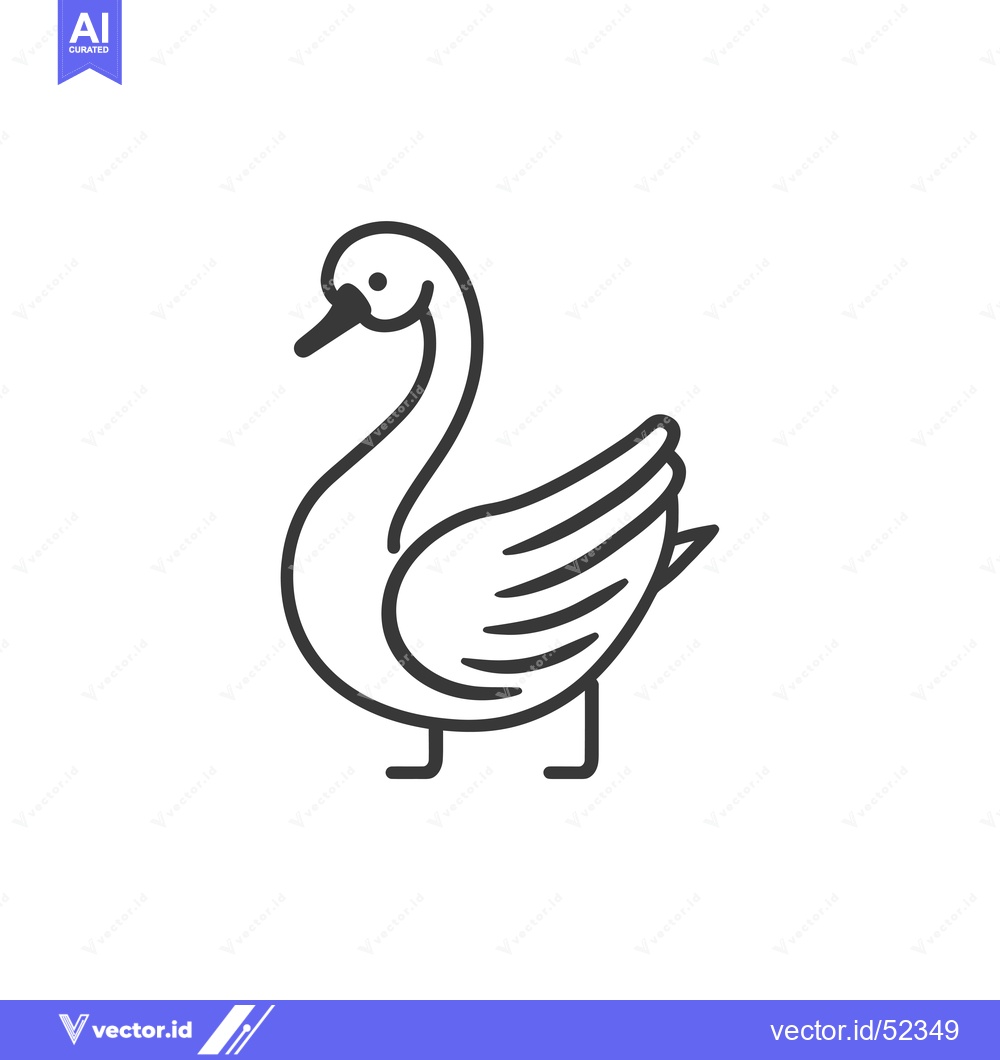 Premium Vector dari Line art illustration of a goose facing left