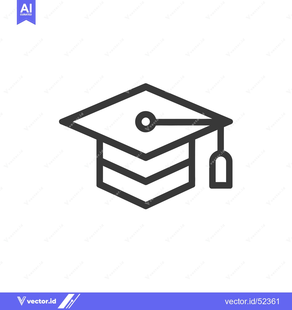 Premium Vector dari Line Art Illustration of a Graduation Cap