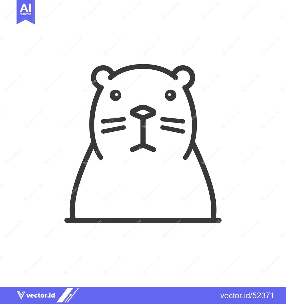 Premium Vector dari Line art illustration of a groundhog's head