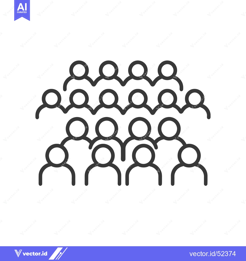 Premium Vector dari Line art illustration of a group of people