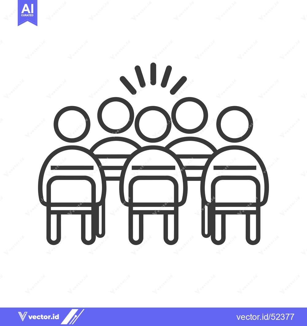 Premium Vector dari Line Art Illustration of a Group of People Sitting Together