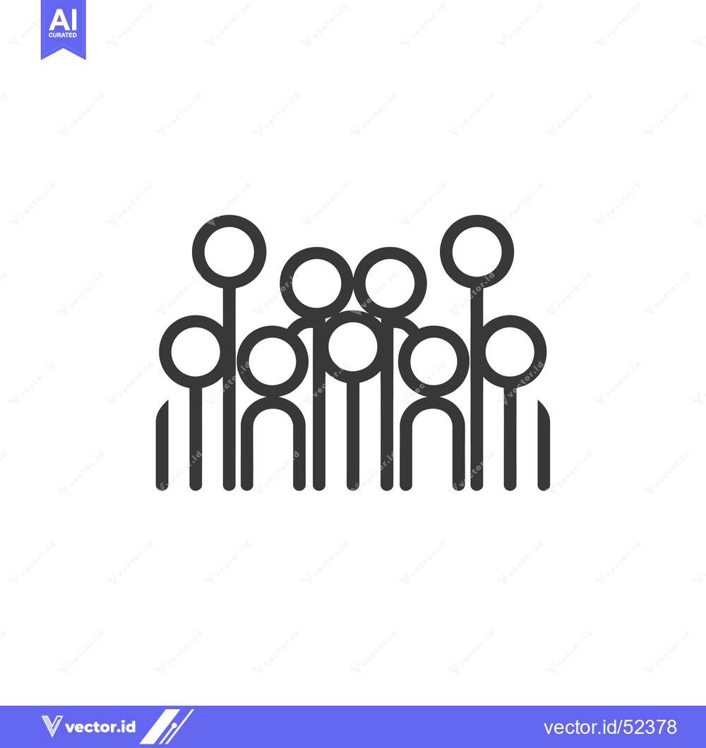 Premium Vector dari Line art illustration of a group of people standing together