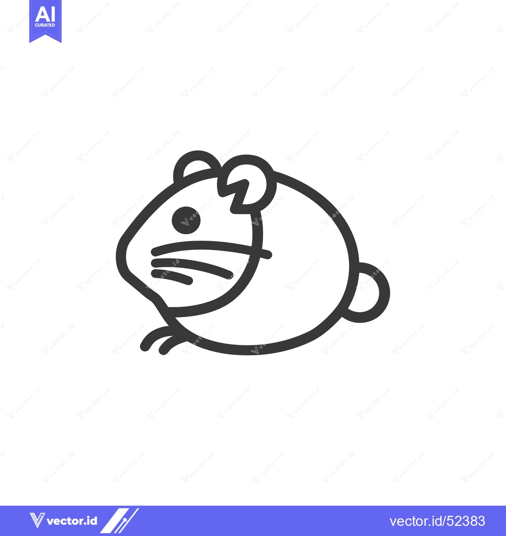 Premium Vector dari Line Art Illustration of a Guinea Pig in Profile