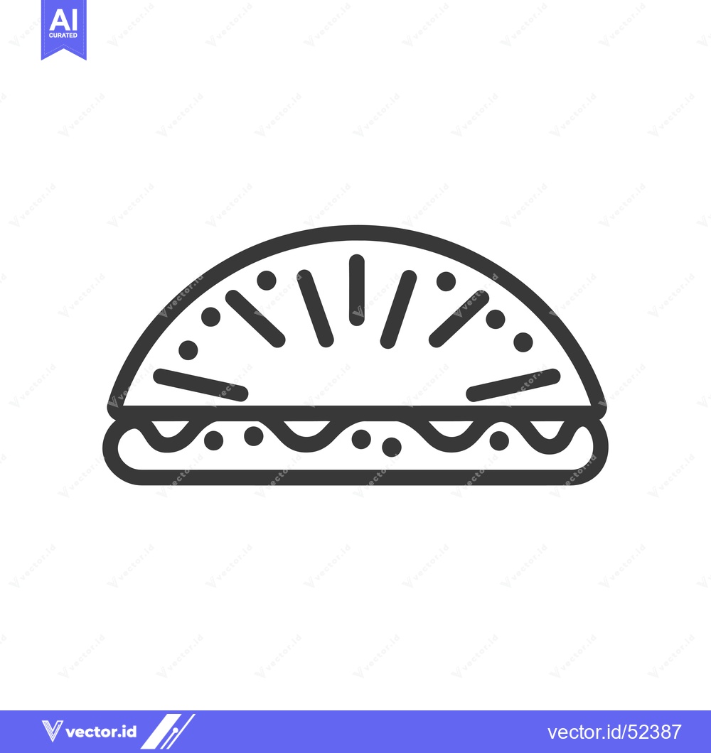 Premium Vector of Line Art Illustration of a Half-Eaten Sandwich