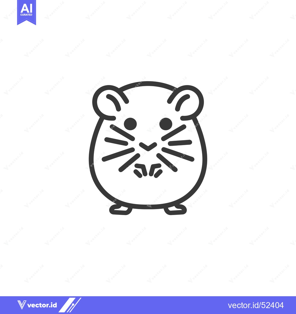 Premium Vector dari Line art illustration of a hamster