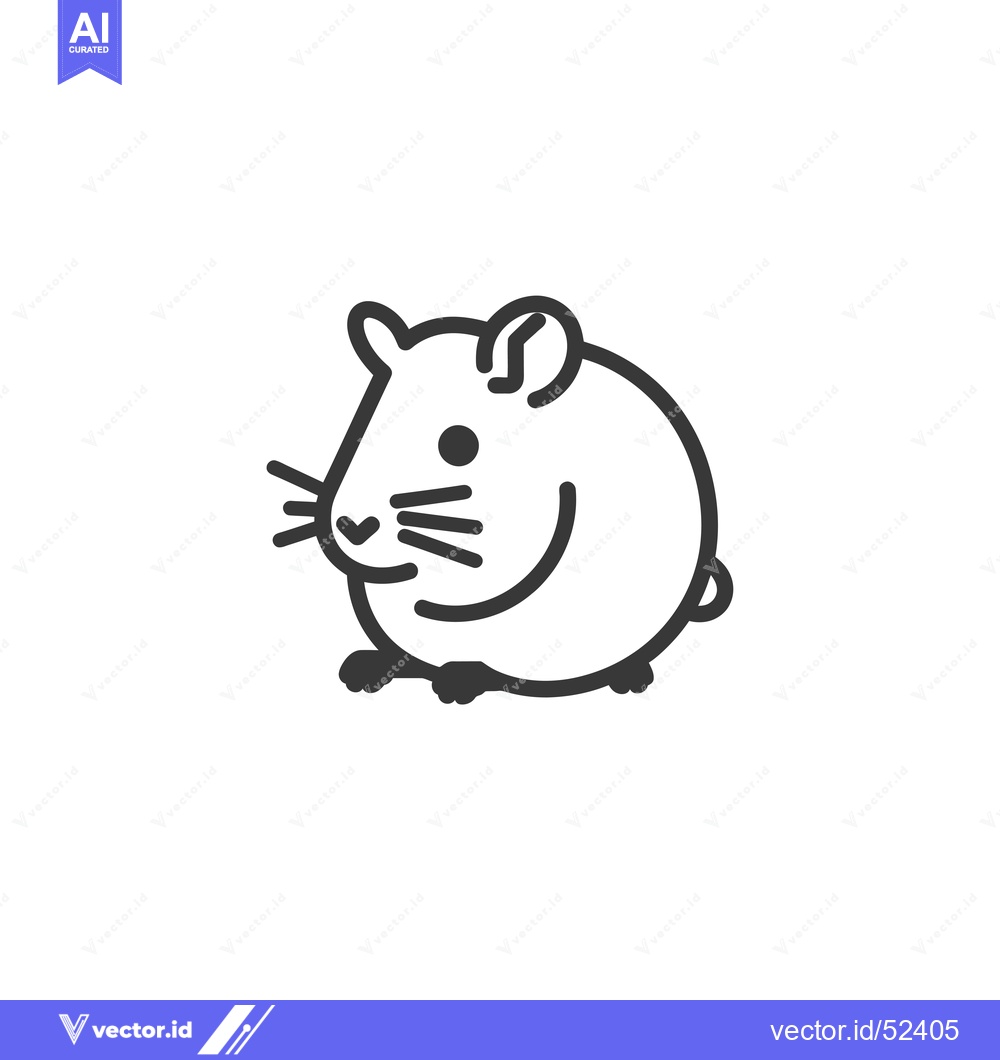 Premium Vector dari Line art illustration of a hamster
