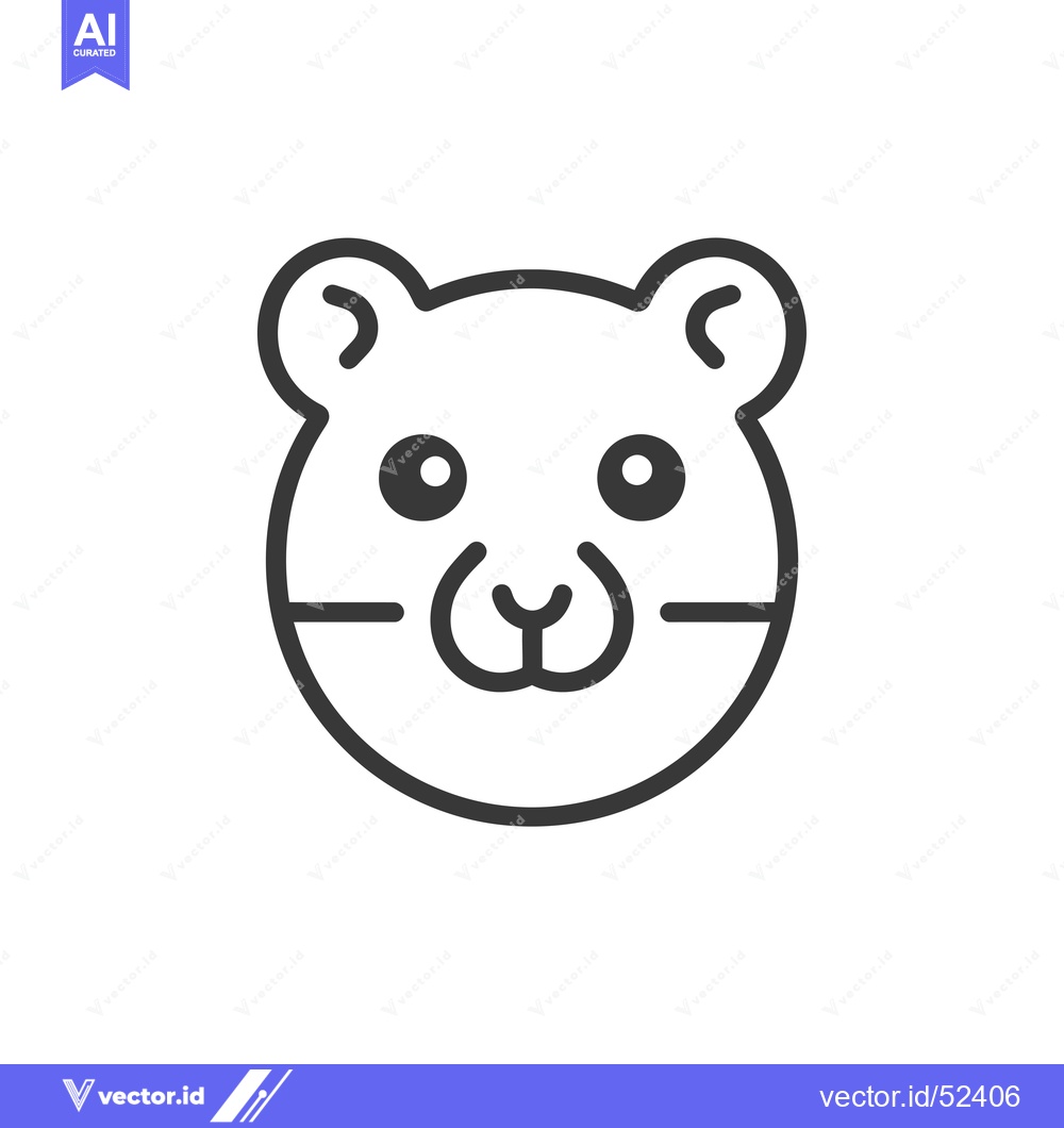 Premium Vector of Line art illustration of a hamster face