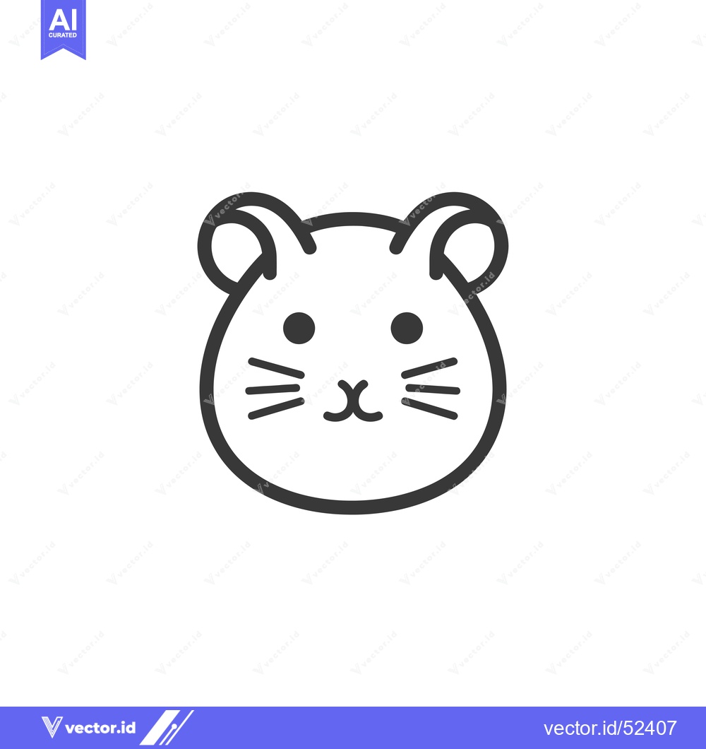 Premium Vector dari Line art illustration of a hamster face