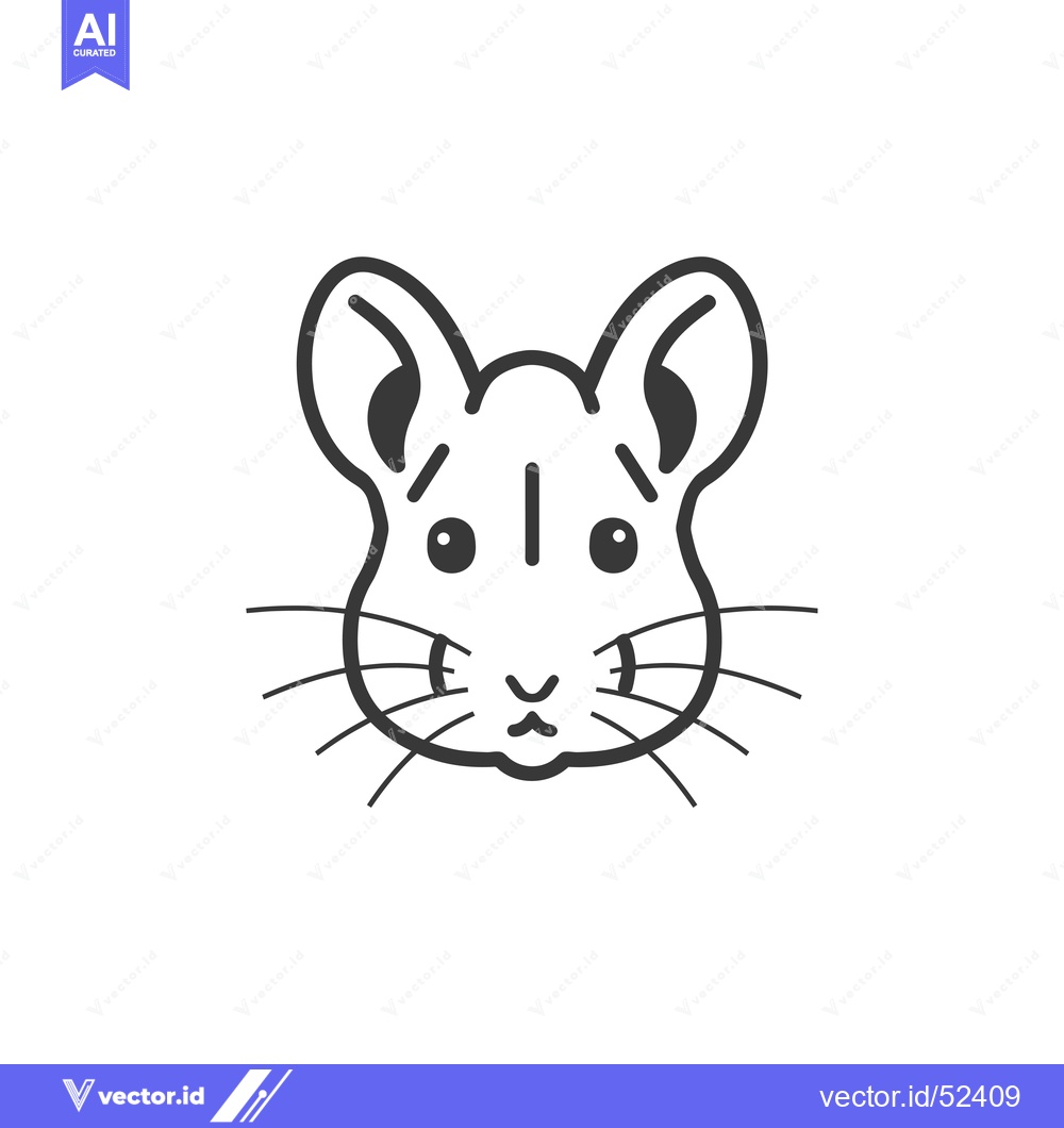 Premium Vector dari Line Art Illustration of a Hamster's Face