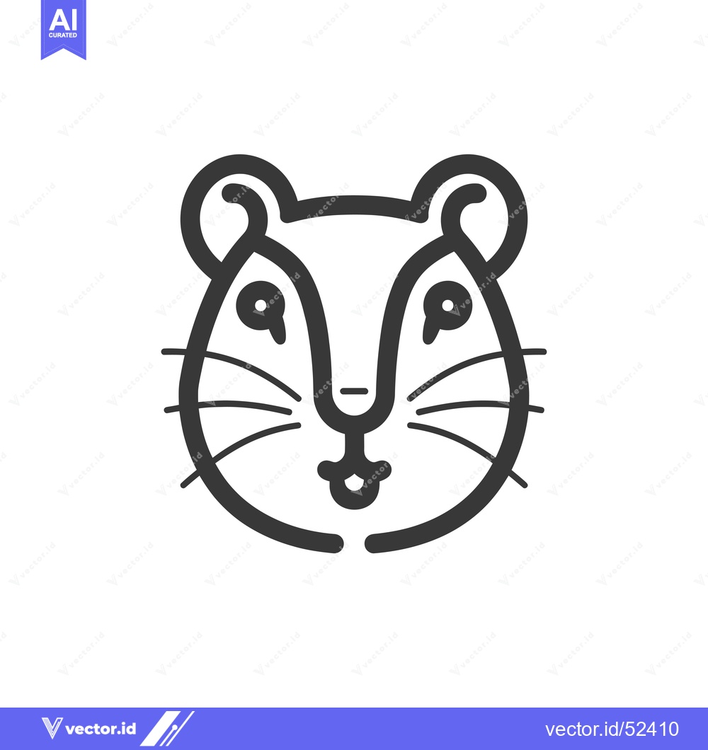 Premium Vector dari Line art illustration of a hamster's face