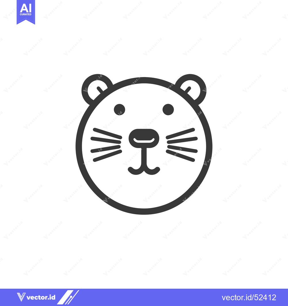 Premium Vector of Line art illustration of a hamster's face