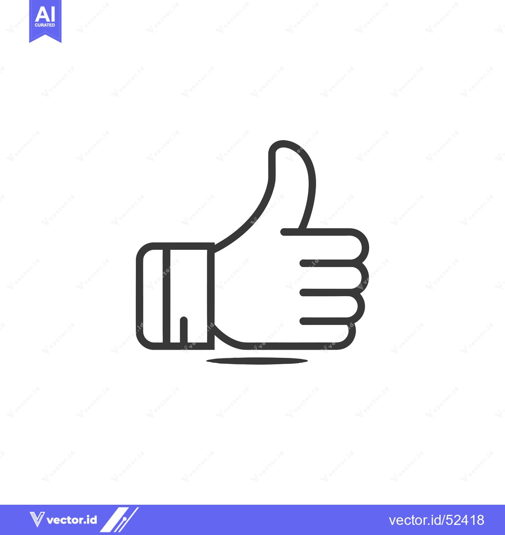 Premium Vector dari Line art illustration of a hand giving a thumbs up gesture