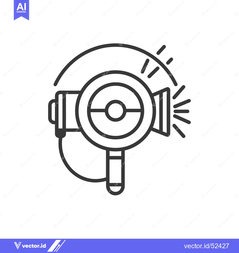 Premium Vector dari Line Art Illustration of a Handheld Searchlight