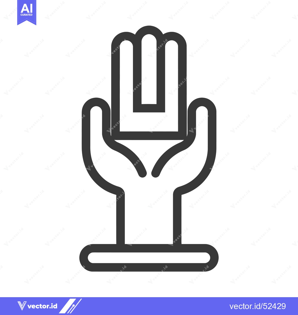 Premium Vector dari Line Art Illustration of a Hand Holding a Blank Square