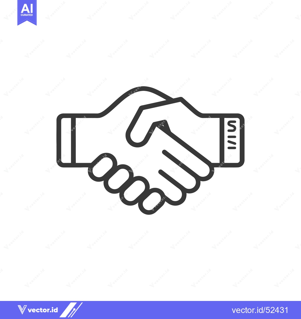 Premium Vector of Line Art Illustration of a Handshake