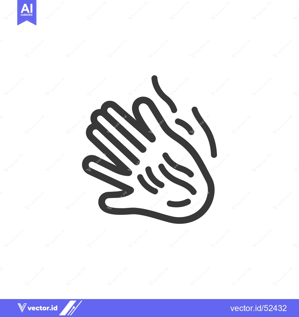 Premium Vector of Line art illustration of a hand waving goodbye
