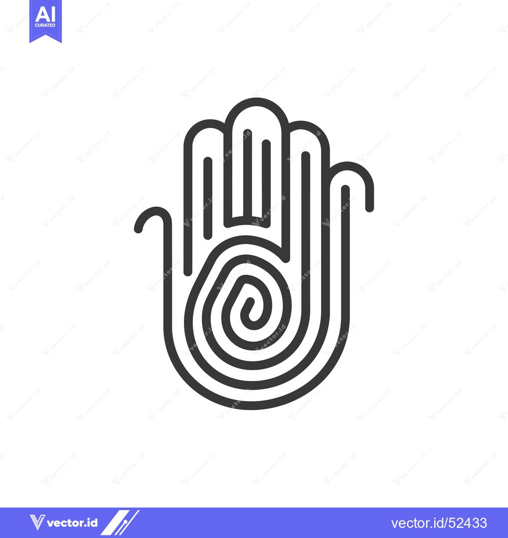 Premium Vector of Line Art Illustration of a Hand with a Spiral Center