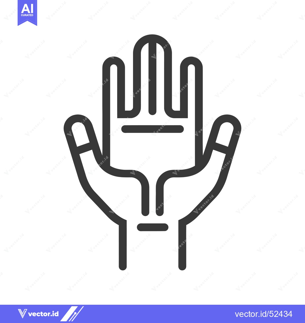 Premium Vector of Line art illustration of a hand with palm facing up