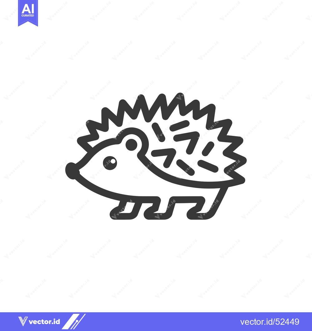 Premium Vector dari Line Art Illustration of a Hedgehog