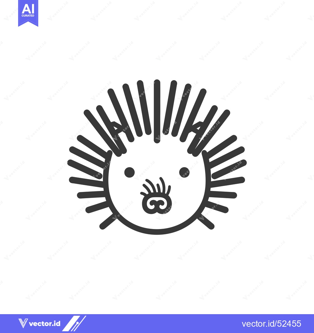 Premium Vector dari Line art illustration of a hedgehog's face