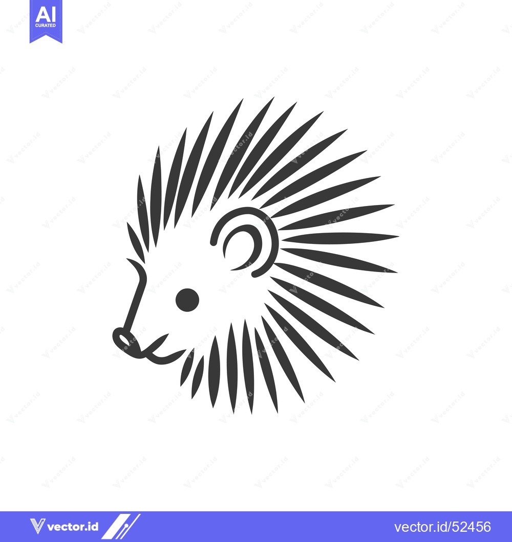 Premium Vector dari Line art illustration of a hedgehog's head
