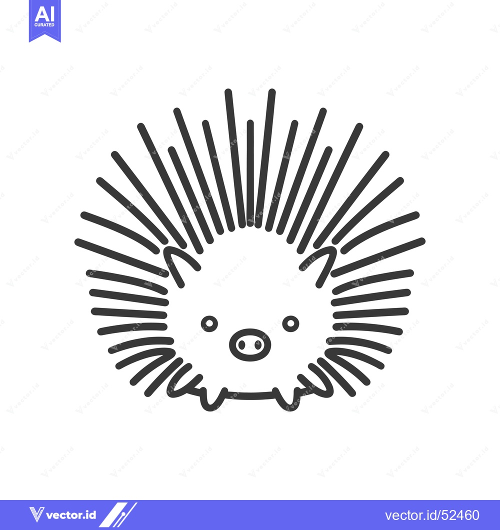 Premium Vector dari Line art illustration of a hedgehog with its quills out