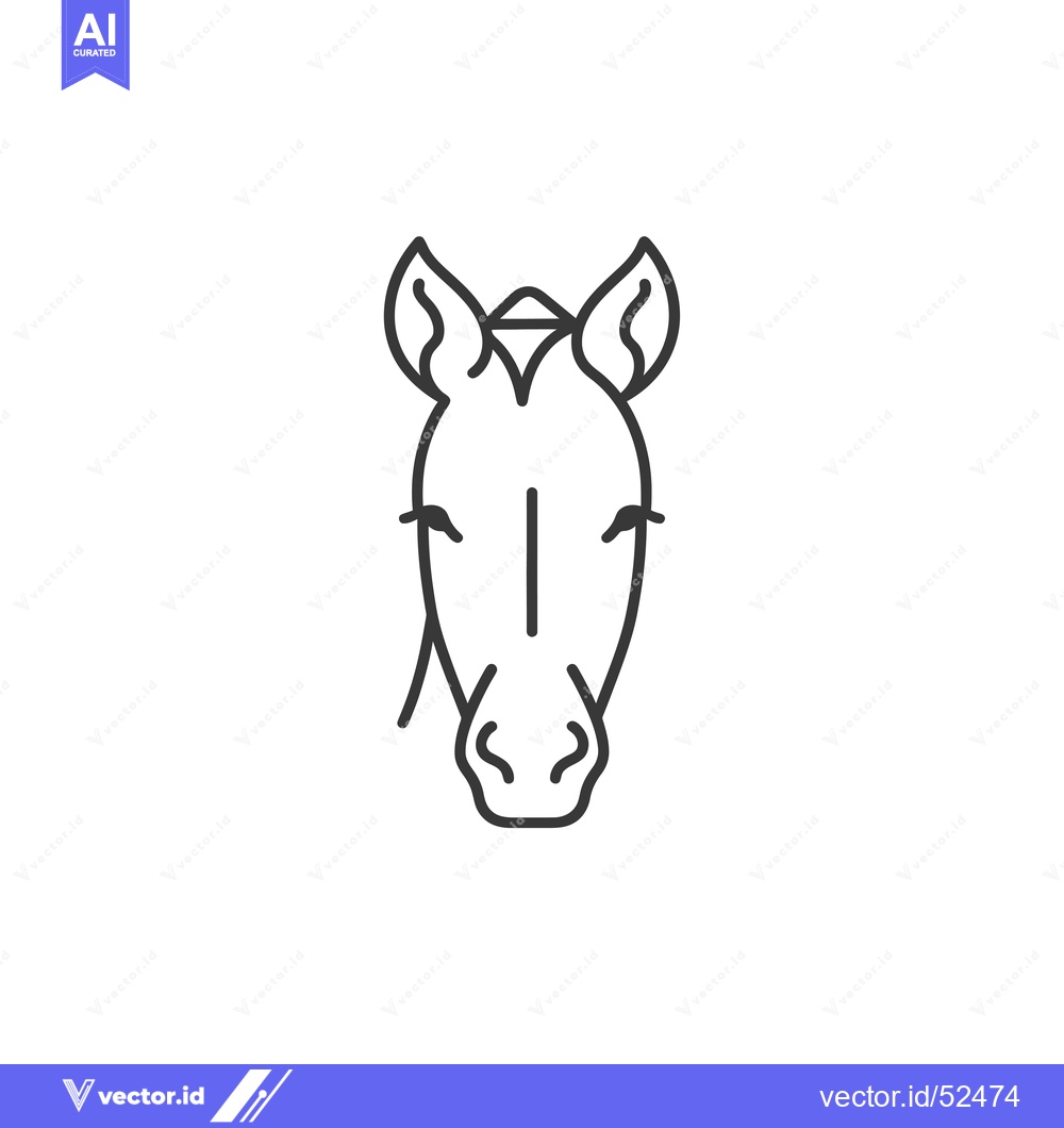 Premium Vector dari Line Art Illustration of a Horse's Head