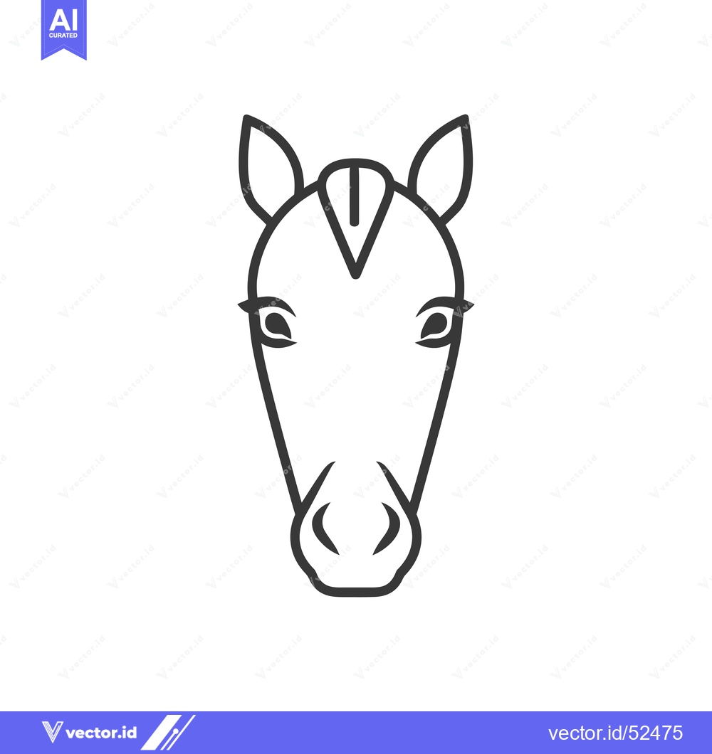 Premium Vector of Line Art Illustration of a Horse's Head