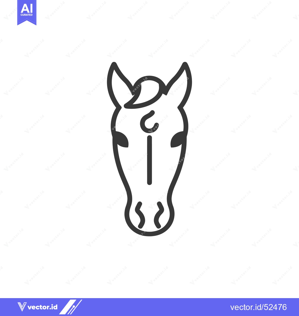 Premium Vector dari Line Art Illustration of a Horse's Head