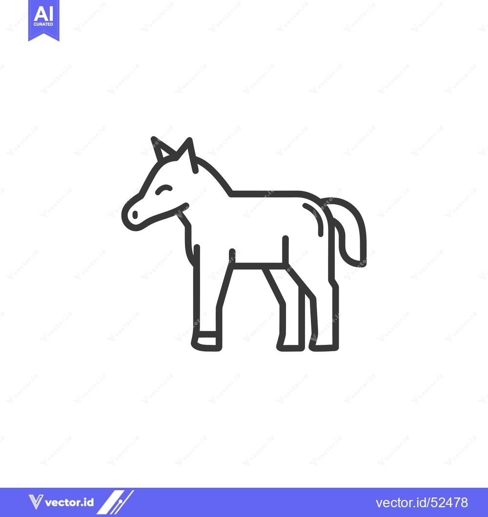 Premium Vector dari Line art illustration of a horse standing on all four legs